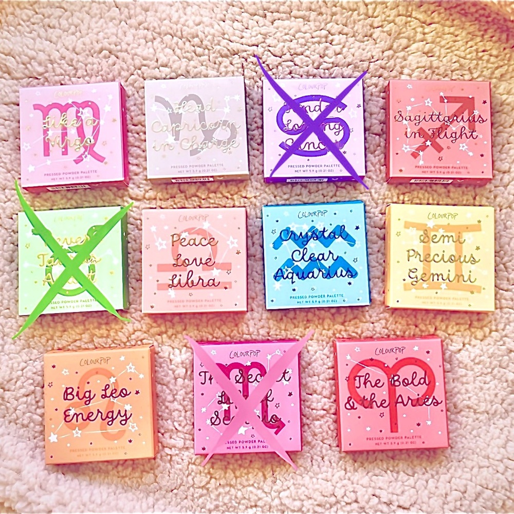 Colourpop Limited Edition Zodiac Pressed Powder Palette Collection - Set of 8